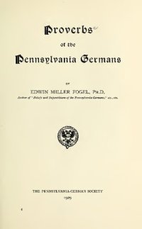 cover of the book Proverbs of the Pennsylvania Germans