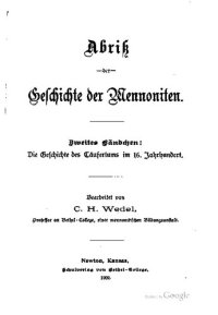 cover of the book Die Geschichte des Täufertums im 16. Jahrhunderts