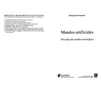 cover of the book Mundos artificiales : filosofía del cambio tecnológico