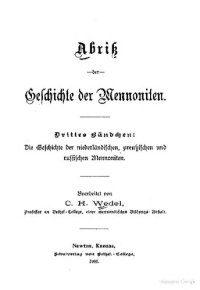 cover of the book Die Geschichte der niederländischen, preußischen und russischen Mennoniten