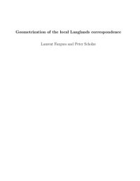 cover of the book Geometrization of the local Langlands correspondence