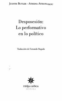 cover of the book Desposesión : lo performativo en lo político