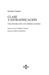 cover of the book Clase y estratificación : una introducción a los debates actuales