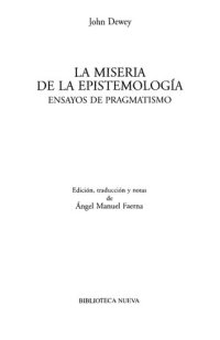 cover of the book La miseria de la epistemología ensayos de pragmatismo