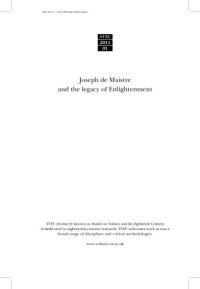 cover of the book Joseph de Maistre and the Legacy of Enlightenment