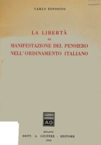 cover of the book La libertà di manifestazione del pensiero