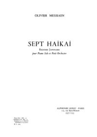 cover of the book Sept Haikai - Esquisses Japonaises pour Piano Solo et Petite Orchestre