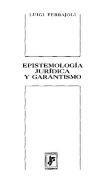 cover of the book Epistemología jurídica y garantismo