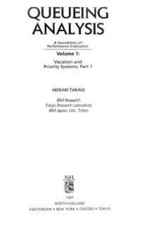 cover of the book Queueing analysis. - Vacation and priority systems