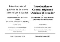 cover of the book Introducción al quichua de la sierra central del Ecuador o El quechua en diez lecciones fáciles (las otras 40 son más difíciles) = Introduction to Central Highland Quichua of Ecuador or Quichua in ten easy lessons (the other 40 are harder) [1963]