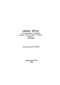 cover of the book Green rûna : the runemaster's notebook : shorter works of Edred Thorsson, volume I (1978-1985).