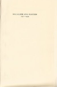 cover of the book Socialism and Fascism 1931-1939