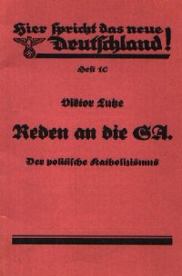 cover of the book Reden an die SA: Der politische Katholizismus