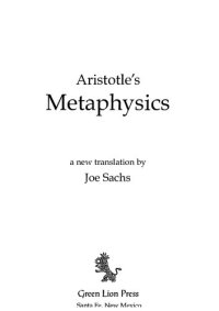 cover of the book Aristotle's Metaphysics(I-XI)