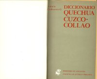 cover of the book Diccionario quechua Cuzco-Collao