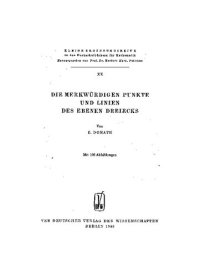 cover of the book Die merkwürdigen Punkte und Linien des ebenen Dreiecks