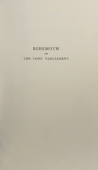 cover of the book Behemoth or the Long Parliament