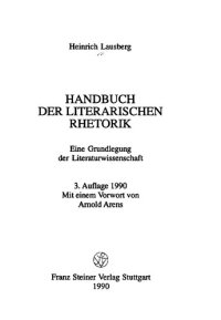 cover of the book Handbuch der literarischen Rhetorik : eine Grundlegung der Literaturwissenschaft