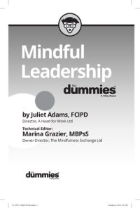 cover of the book Mindful Leadership For Dummies