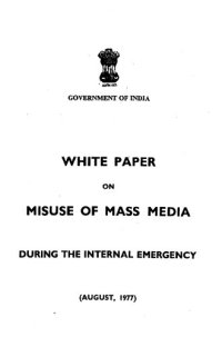 cover of the book White paper on misuse of mass media during the internal emergency, August 1977