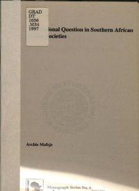 cover of the book The national question in southern African settler societies