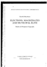 cover of the book Elections, Magistrates and Municipal Elite: Studies in Pompeian Epigraphy