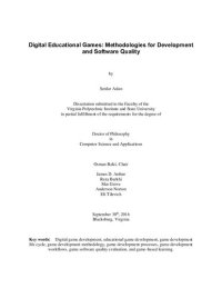 cover of the book Digital Educational Games: Methodologies for Development and Software Quality