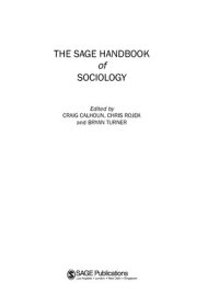 cover of the book The SAGE Handbook of Sociology