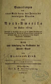 cover of the book Bemerkungen auf einer Reise durch das Innere der Vereinigten Staaten von Nord-Amerika im Jahre 1819