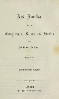 cover of the book Aus Amerika. Erfharungen, Reisen und Studien