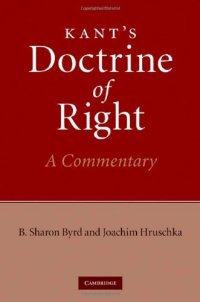 cover of the book Kant's Doctrine of Right: A Commentary