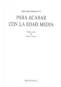 cover of the book Para acabar con la Edad Media