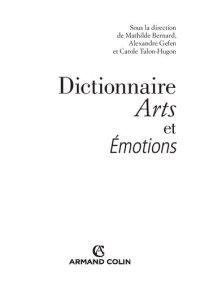 cover of the book Arts et Émotions Dictionnaire