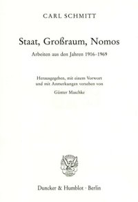 cover of the book Staat, Großraum, Nomos. Arbeiten aus den Jahren 1919–1969