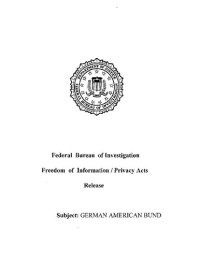 cover of the book German American Federation / Bund