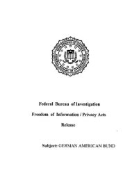 cover of the book German American Federation / Bund