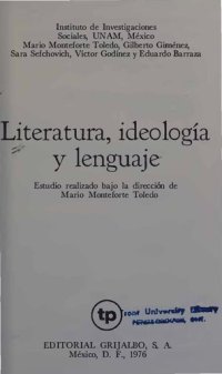 cover of the book Literatura, ideología y lenguaje