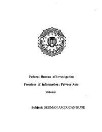 cover of the book German American Federation / Bund