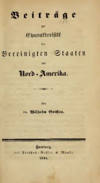 cover of the book Beiträge zur Charakteristik der Vereinigten Staaten von Nord-Amerika