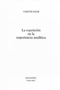 cover of the book La repetición en la experiencia analítica