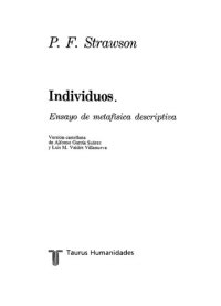 cover of the book Individuos: ensayo de metafísica descriptiva