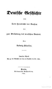 cover of the book Deutsche Geschichte vom Tode Friedrichs des Großen bis zur Gründung des deutschen Bundes