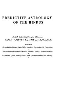 cover of the book Predictive Astrology of the Hindus