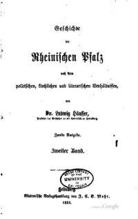 cover of the book Geschichte der Rheinischen Pfalz nach ihren politischen, kirchlichen und literarischen Verhältnissen