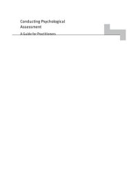 cover of the book Conducting Psychological Assessment: A Guide for Practitioners