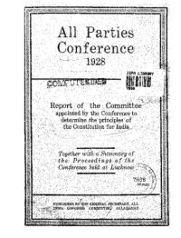 cover of the book All Parties Conference, 1928 - Report of the Committee appointed by the Conference to determine the principles of the Constitution for India