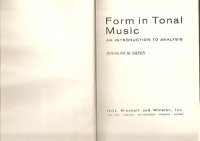 cover of the book Form in Tonal Music: An Introduction to Analysis