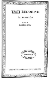 cover of the book Testi buddhisti in sanscrito.