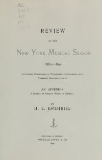 cover of the book Review of the New York Musical Season 1889-1890