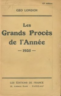 cover of the book Les grands procès de l'année 1935